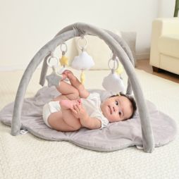 ふわふわくものプレイジムマット　グレー