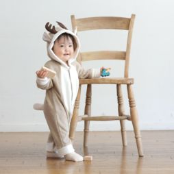 トナカイ　カバーオール　ブラウン 80cm