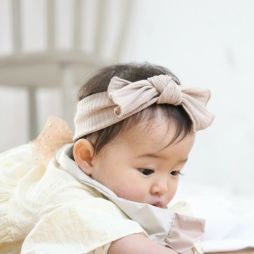 リブヘアバンド サンドベージュ