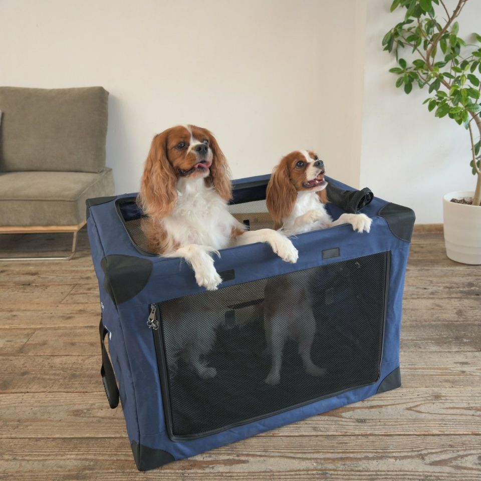 コンパクトクレート ワンタッチだわんっ Lサイズ ネイビー | KISSBABY