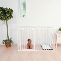 スチールペットサークル 6枚セット ホワイト