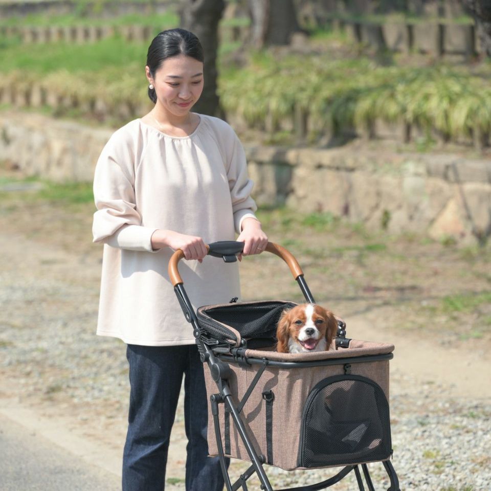 2wayペットカート ブラウン Wanyanya 【犬用 ペットキャリー