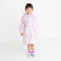 レインコート 水彩リボン ピンク 130cm