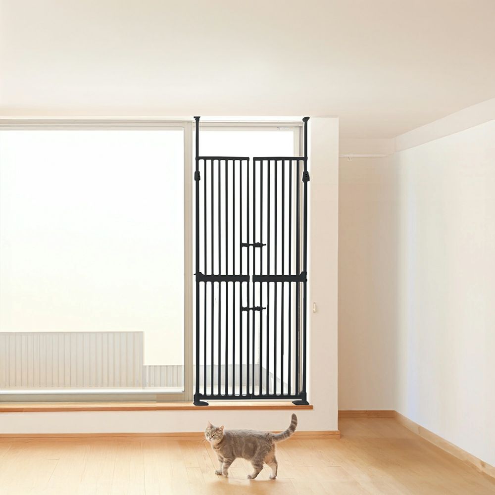 ねこ脱走防止ゲート にゃんドア ブラック | KISSBABY